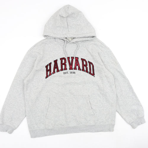 H&M Womens Grey Cotton Pullover Hoodie Size M Pullover - Harvard University