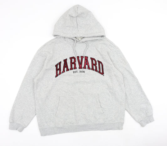 H&M Womens Grey Cotton Pullover Hoodie Size M Pullover - Harvard University