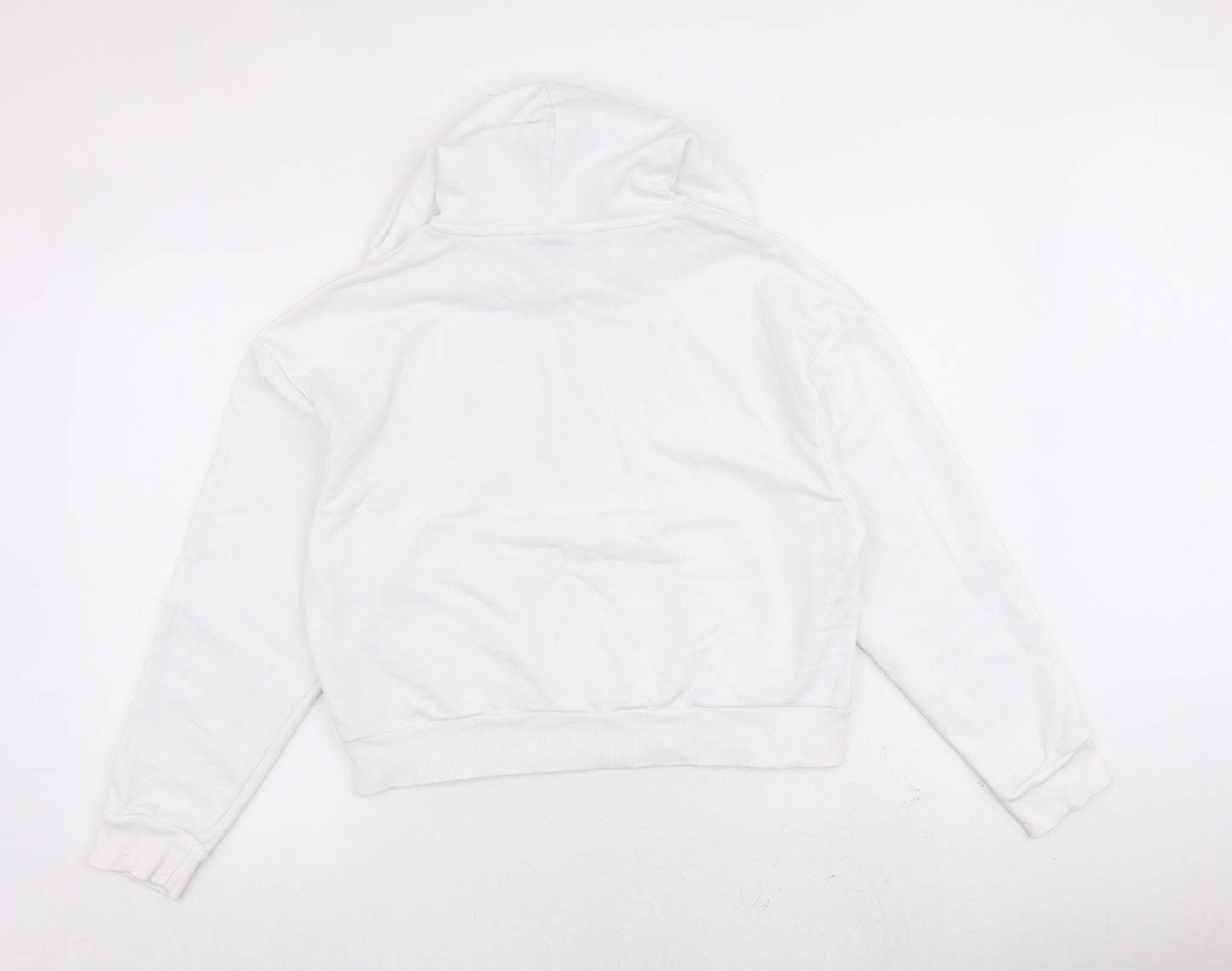 PUMA Womens White Cotton Pullover Hoodie Size M Pullover
