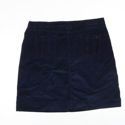 MANTARAY PRODUCTS Womens Blue Cotton A-Line Skirt Size 18 Zip