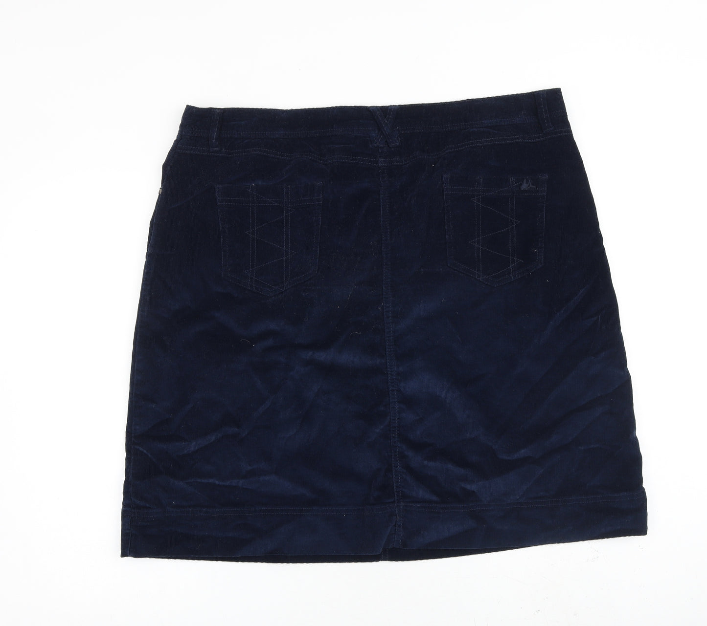 MANTARAY PRODUCTS Womens Blue Cotton A-Line Skirt Size 18 Zip