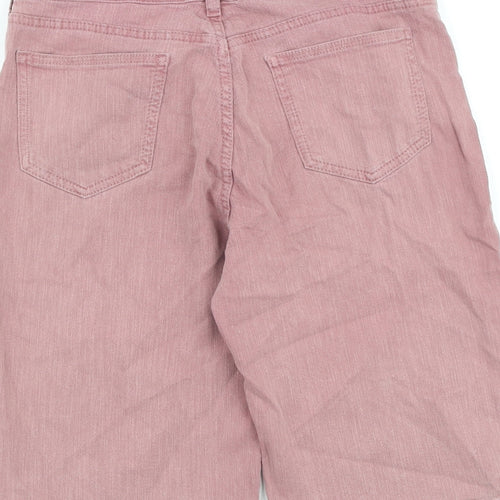 Fat Face Womens Pink Cotton Skimmer Shorts Size 10 L12 in Regular Zip