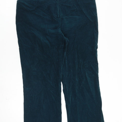 Orvis Womens Green Cotton Trousers Size 12 L26 in Regular Zip