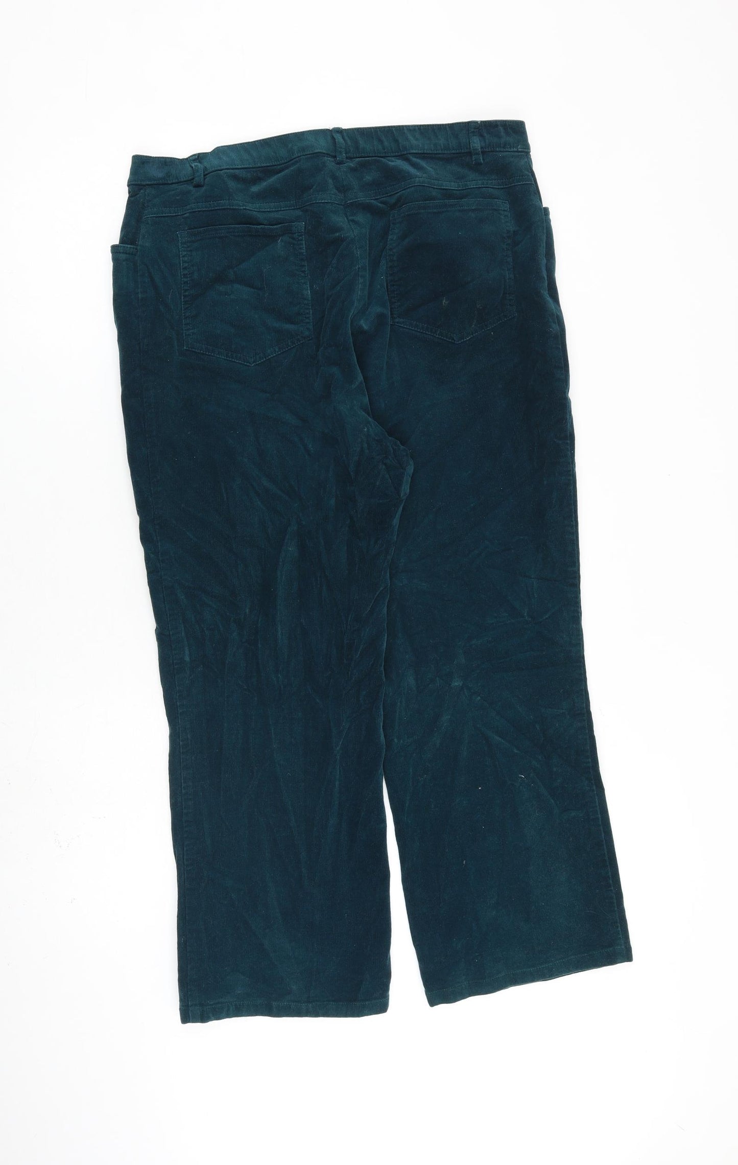 Orvis Womens Green Cotton Trousers Size 12 L26 in Regular Zip