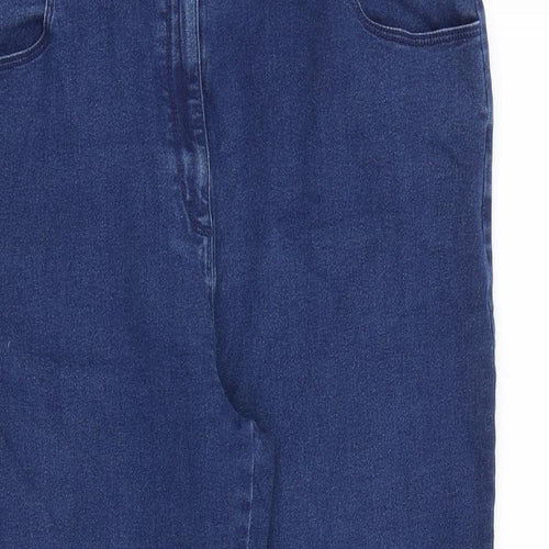 Bonmarché Womens Blue Cotton Straight Jeans Size 20 L27 in Regular Zip
