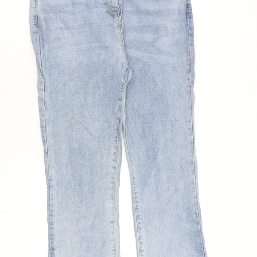 PARISIAN SIGNATURE Womens Blue Cotton Bootcut Jeans Size 12 L28 in Regular Zip