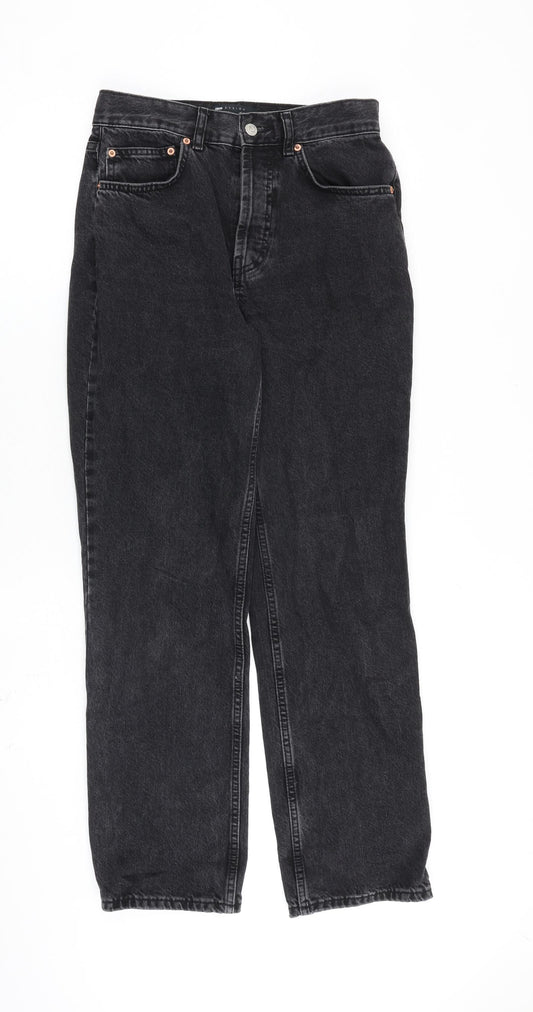 ASOS Womens Black Cotton Straight Jeans Size 28 in L30 in Regular Button
