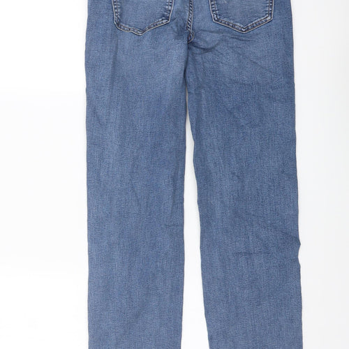 Marks and Spencer Womens Blue Cotton Tapered Jeans Size 8 L29 in Regular Button