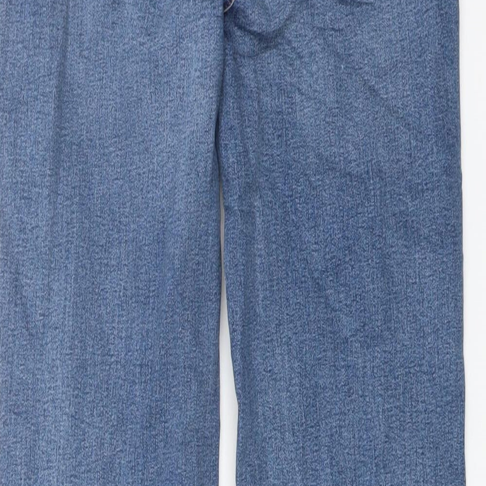 Marks and Spencer Womens Blue Cotton Tapered Jeans Size 8 L29 in Regular Button
