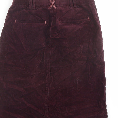 White Stuff Womens Purple Cotton A-Line Skirt Size 6 Button