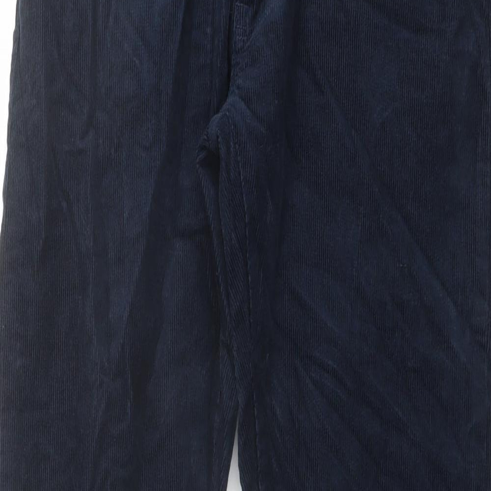 Marks and Spencer Mens Blue Cotton Trousers Size 30 in L33 in Slim Button