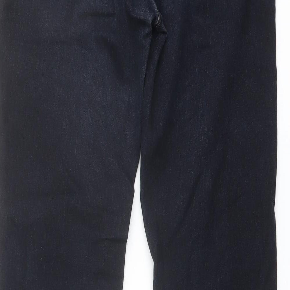 Debenhams Womens Black Cotton Bootcut Jeans Size 10 L28 in Slim Button
