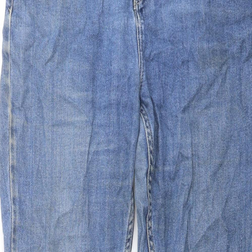 White Label Womens Blue Cotton Tapered Jeans Size 14 L29 in Regular Button