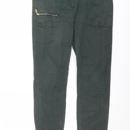 River Island Womens Green Cotton Skinny Jeans Size 12 L27 in Regular Button