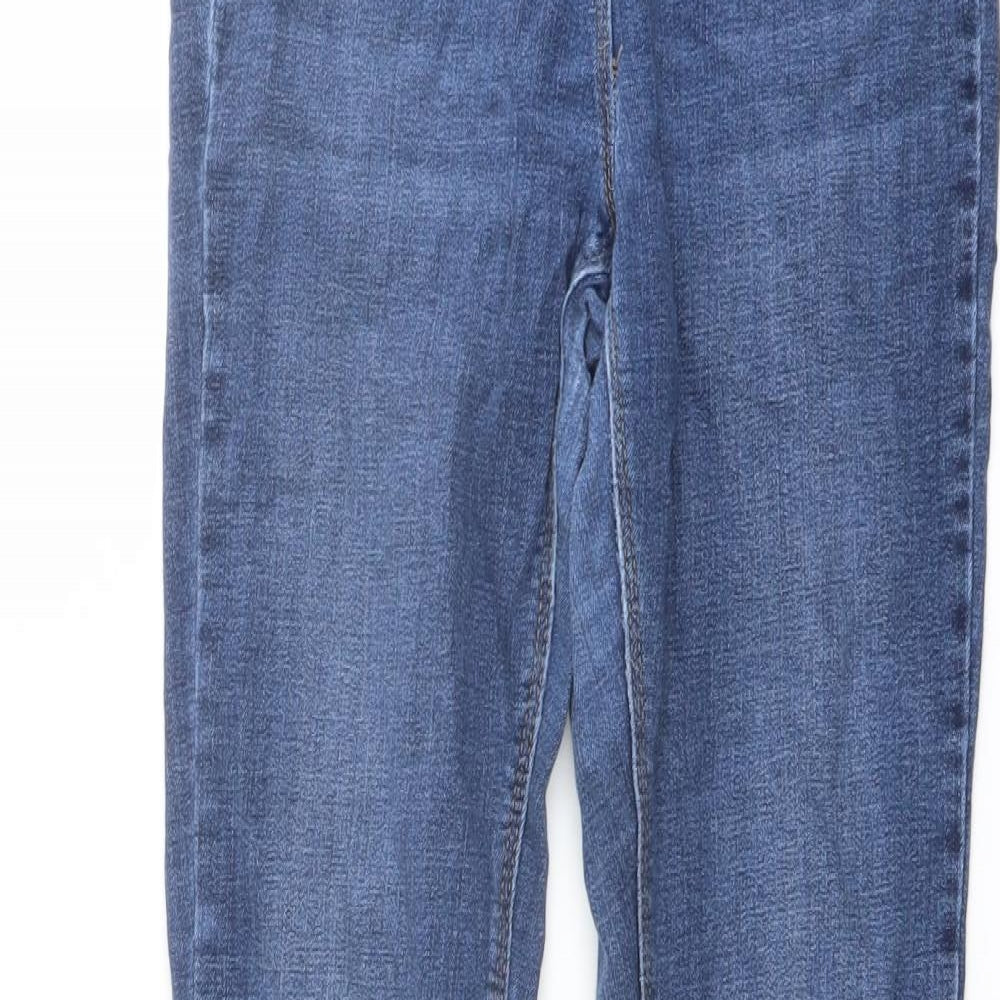 NEXT Womens Blue Cotton Skinny Jeans Size 10 L28 in Regular Button