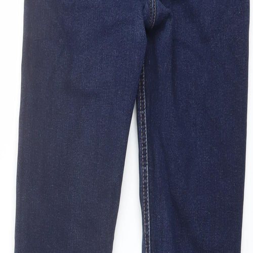 Marks and Spencer Womens Blue Cotton Skinny Jeans Size 6 L28 in Regular Button