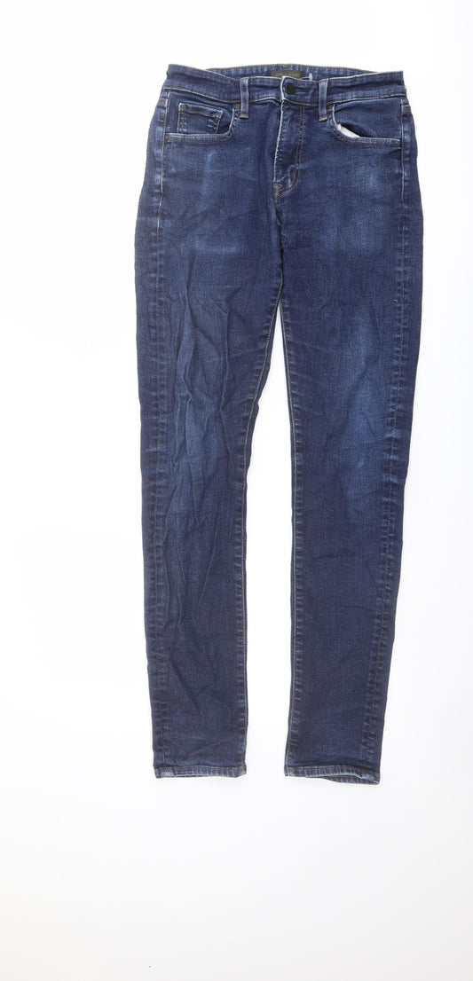 Uniqlo Womens Blue Cotton Skinny Jeans Size 26 in L32 in Regular Button