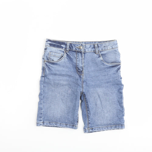Nutmeg Boys Blue Cotton Bermuda Shorts Size 9-10 Years Regular Zip