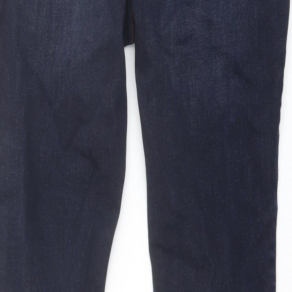TU Womens Blue Cotton Straight Jeans Size 14 L27 in Regular Button
