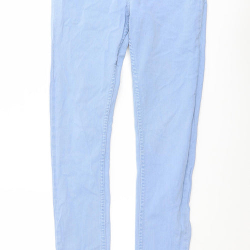 Topshop Womens Blue Cotton Skinny Jeans Size 26 in L24 in Regular Button