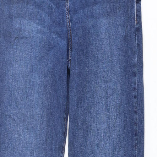 NEXT Womens Blue Cotton Straight Jeans Size 14 L31 in Regular Button