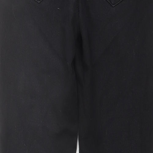 Denim & Co. Womens Black Cotton Straight Jeans Size 12 L26 in Regular Button
