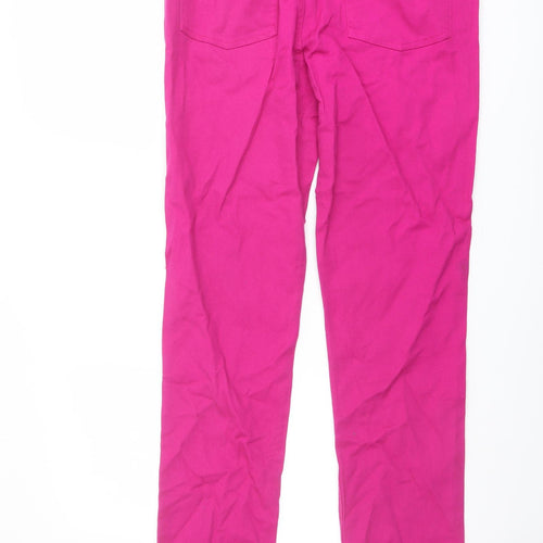 Blue Grae Womens Pink Cotton Straight Jeans Size 12 L30 in Regular Button