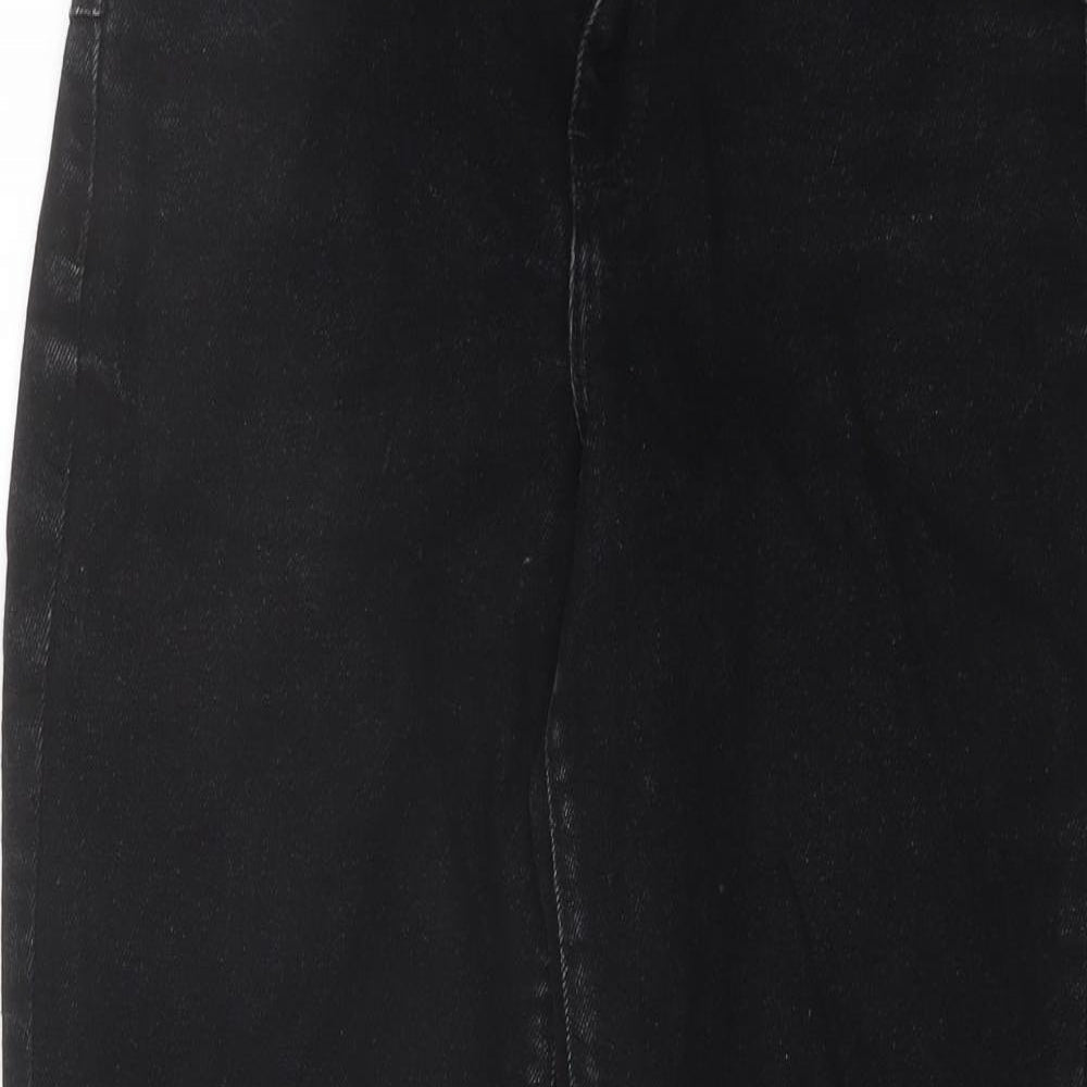 New Look Womens Black Cotton Straight Jeans Size 8 L26 in Regular Button