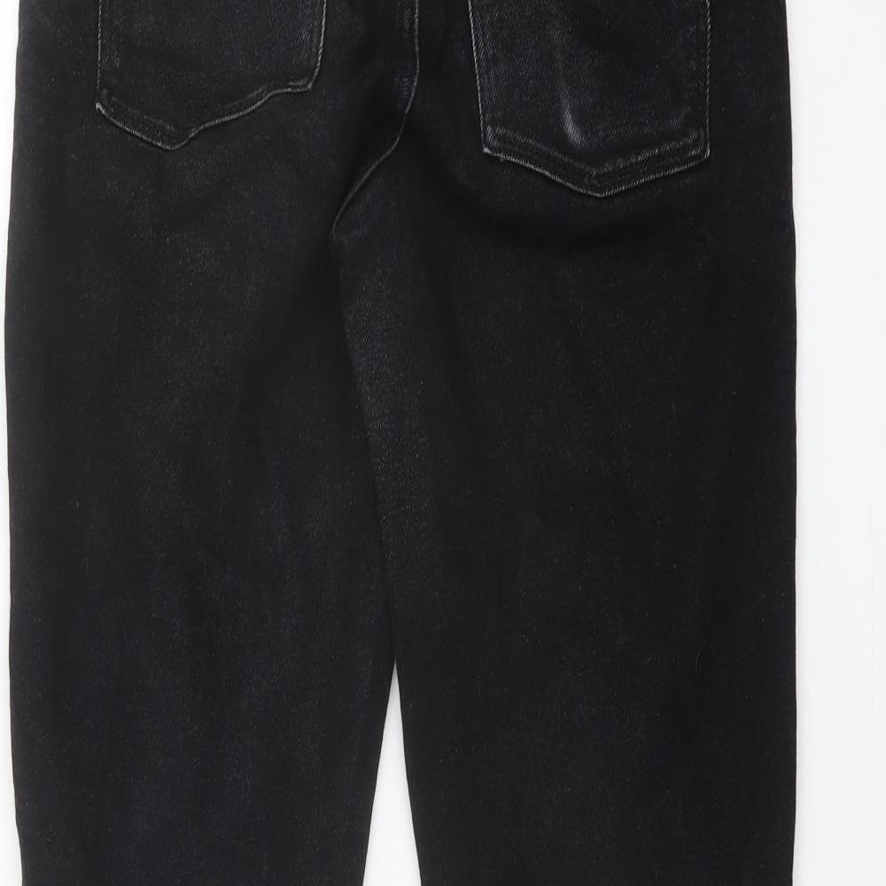 New Look Womens Black Cotton Straight Jeans Size 8 L26 in Regular Button