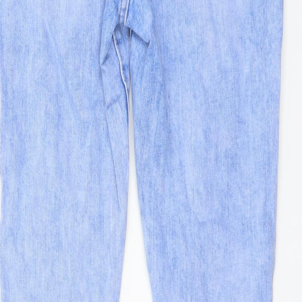 George Womens Blue Cotton Straight Jeans Size 12 L26 in Regular Button