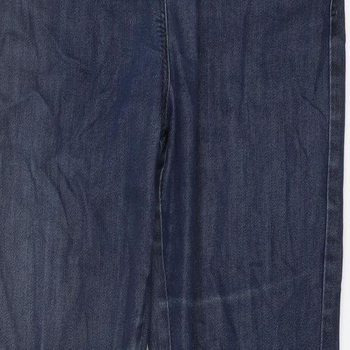 Marks and Spencer Womens Blue Cotton Straight Jeans Size 12 L30 in Regular Button