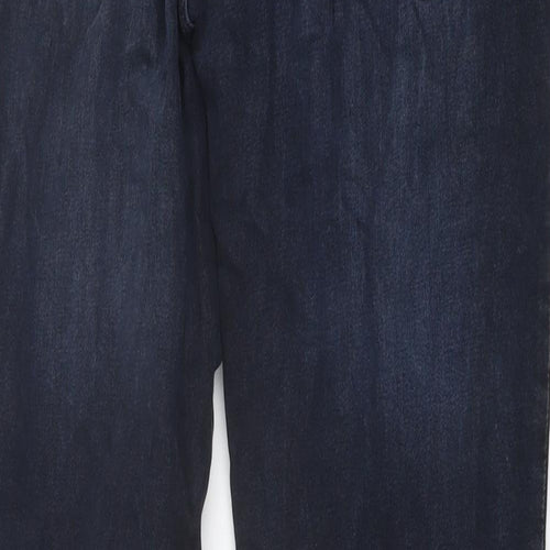 F&F Mens Blue Cotton Straight Jeans Size 34 in L32 in Slim Button