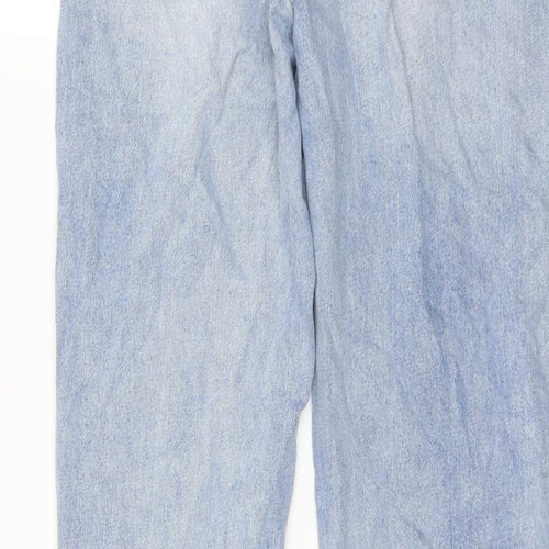 Missguided Womens Blue Cotton Straight Jeans Size 12 L29 in Regular Button