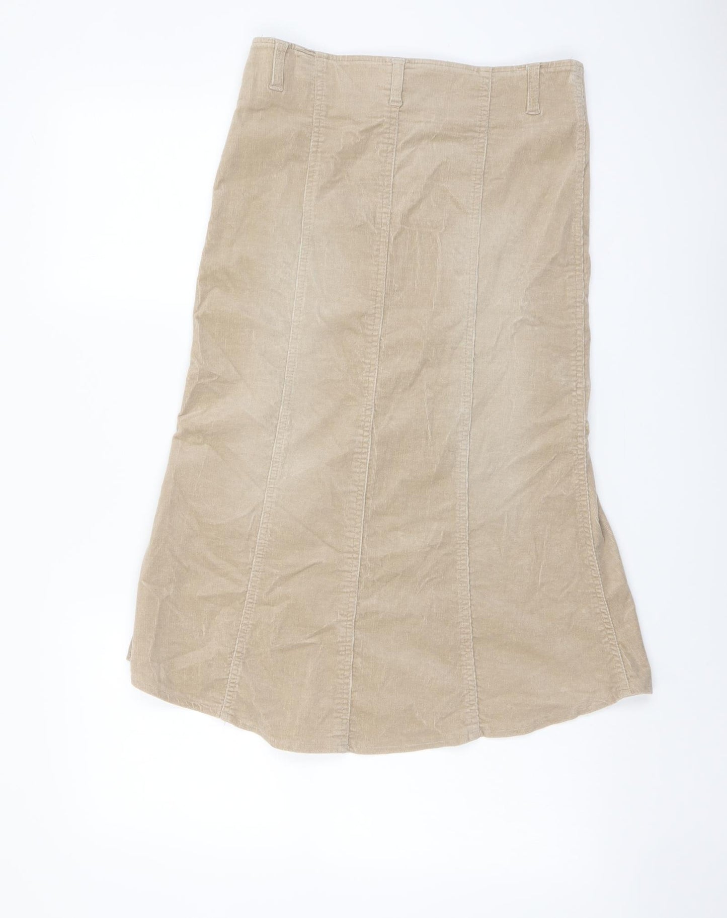 Pilot Womens Beige Cotton A-Line Skirt Size 8 Zip