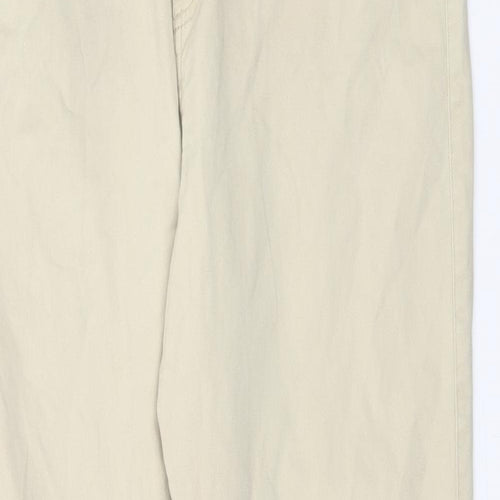 F&F Womens Beige Cotton Straight Jeans Size 16 L27 in Regular Button