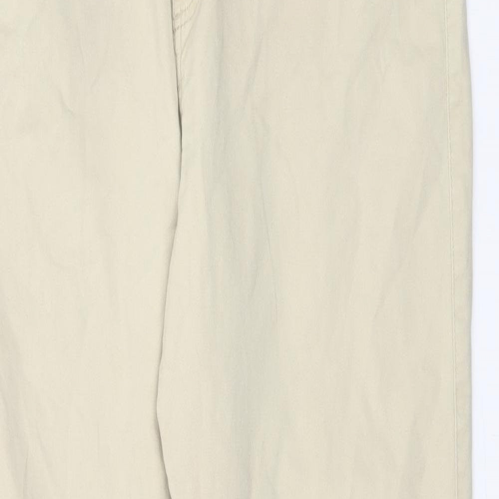 F&F Womens Beige Cotton Straight Jeans Size 16 L27 in Regular Button