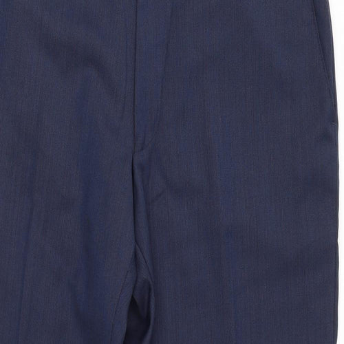 Marks and Spencer Mens Blue Wool Trousers Size 38 in L29 in Regular Zip
