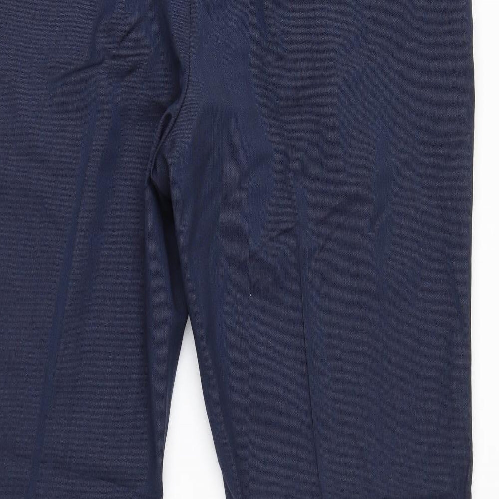 Marks and Spencer Mens Blue Wool Trousers Size 38 in L29 in Regular Zip