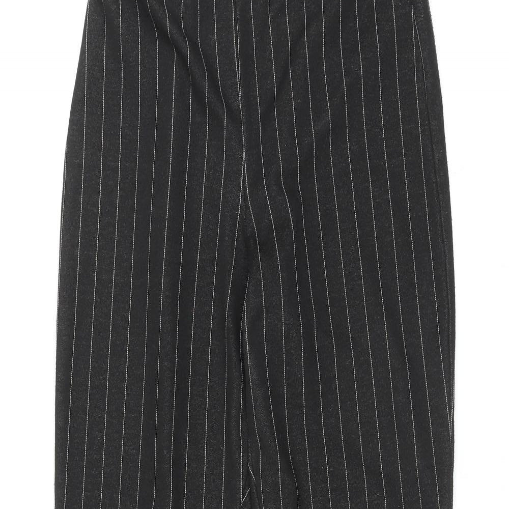 Hollister Womens Black Striped Polyester Trousers Size S L26 in Regular