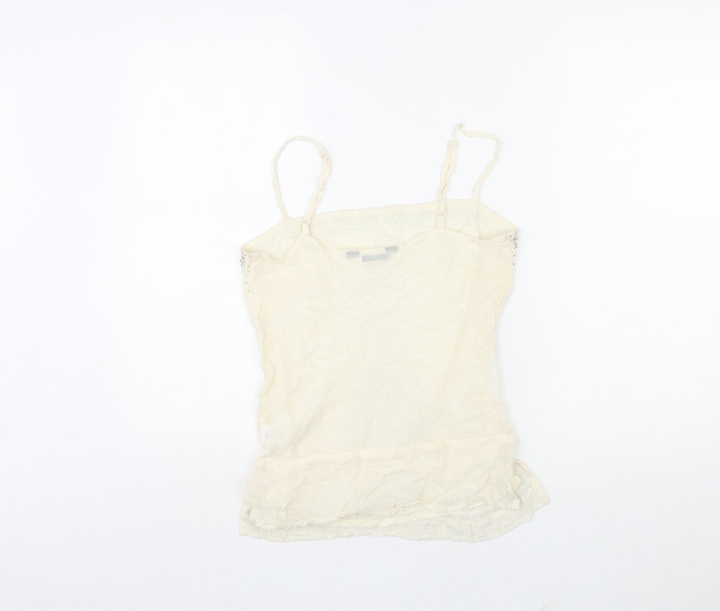 New Look Womens Ivory Viscose Camisole Tank Size 12 Square Neck