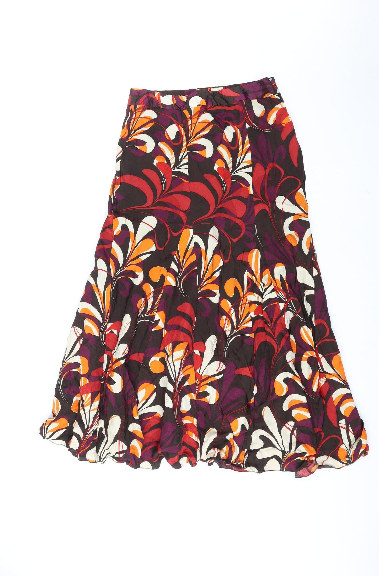 Per Una Womens Multicoloured Geometric Polyester Swing Skirt Size 12 Zip