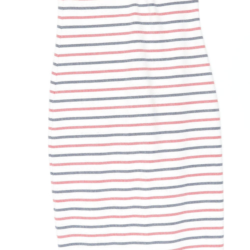 Zara Womens Multicoloured Striped Polyester Bodycon Size M Round Neck Zip