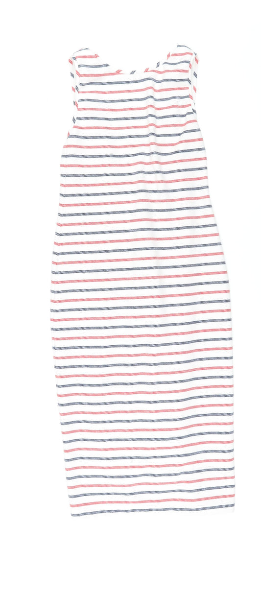 Zara Womens Multicoloured Striped Polyester Bodycon Size M Round Neck Zip