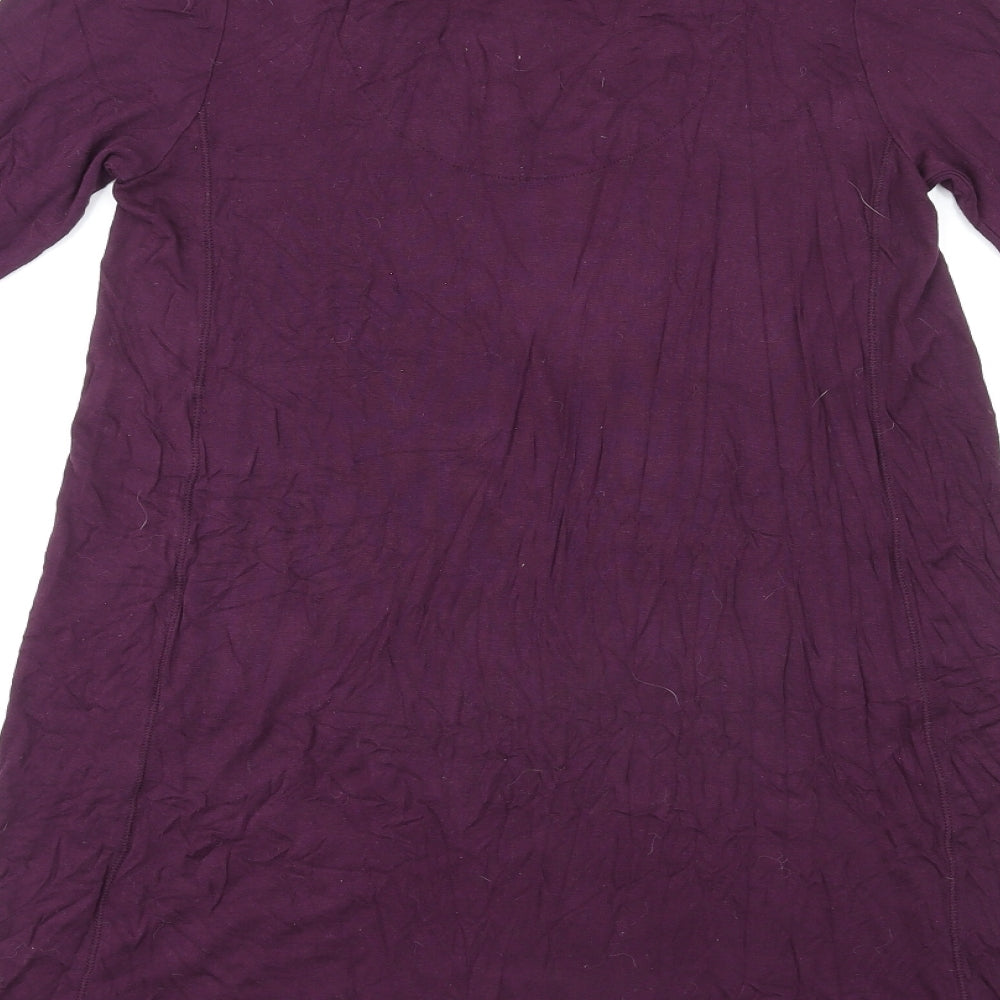 DKNY Womens Purple Rayon A-Line Size S V-Neck Pullover