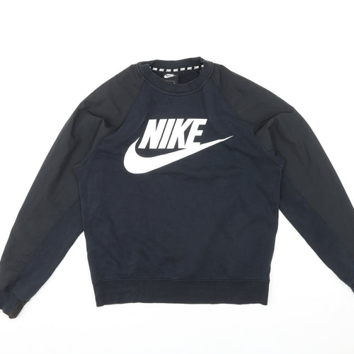 Nike Womens Blue Cotton Pullover Sweatshirt Size S Pullover