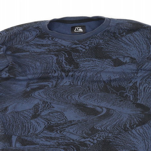 Quiksilver Mens Blue Geometric Cotton Pullover Sweatshirt Size XL