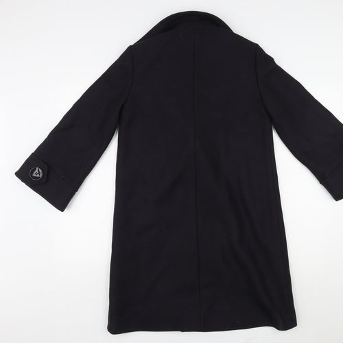 Zara Womens Black Pea Coat Coat Size XS Button
