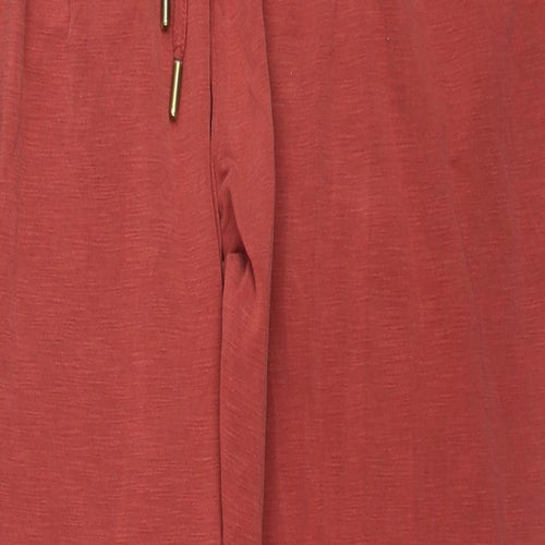 Per Una Womens Red Modal Trousers Size 12 L25 in Regular Drawstring