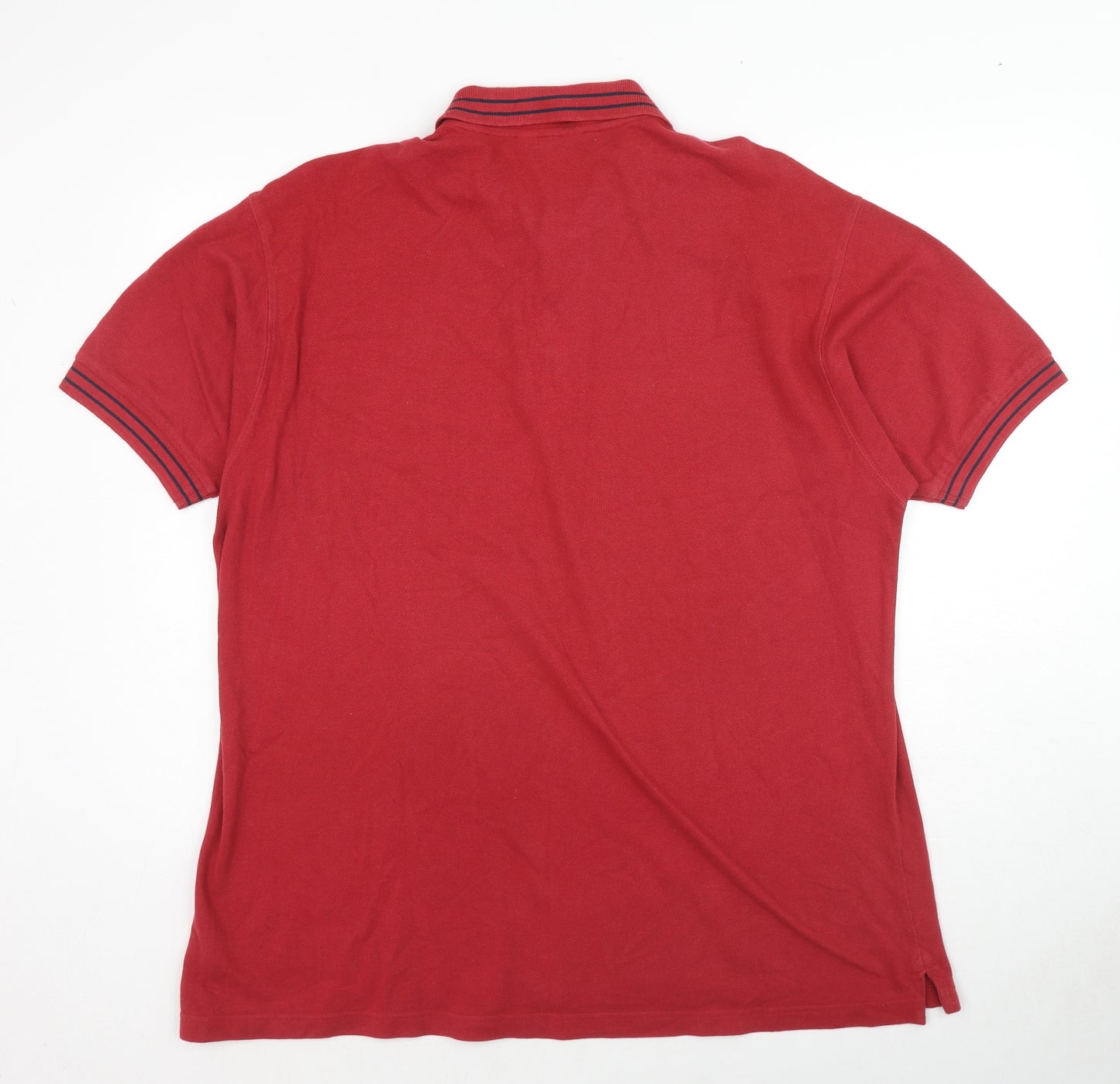 ITEMS Mens Red Cotton Polo Size XL Collared Button