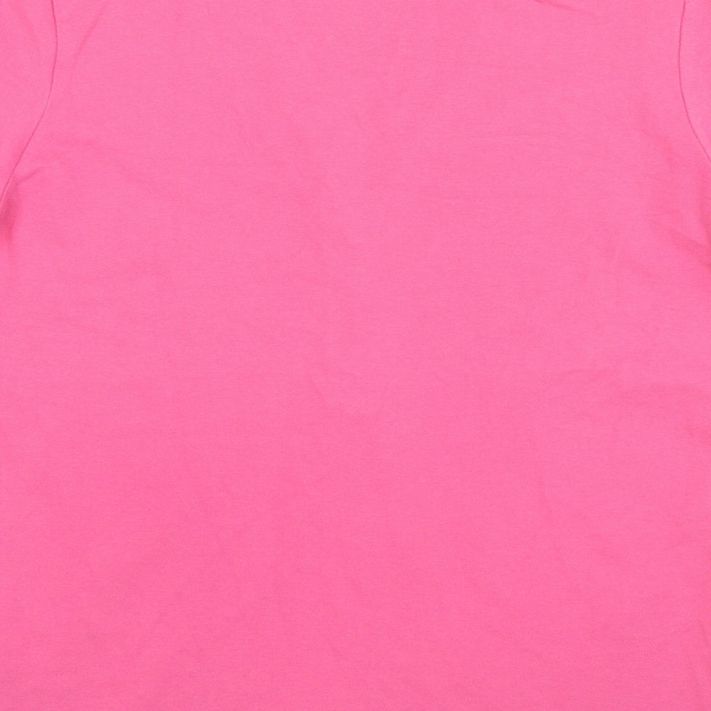 Geox Womens Pink Cotton Basic T-Shirt Size M V-Neck
